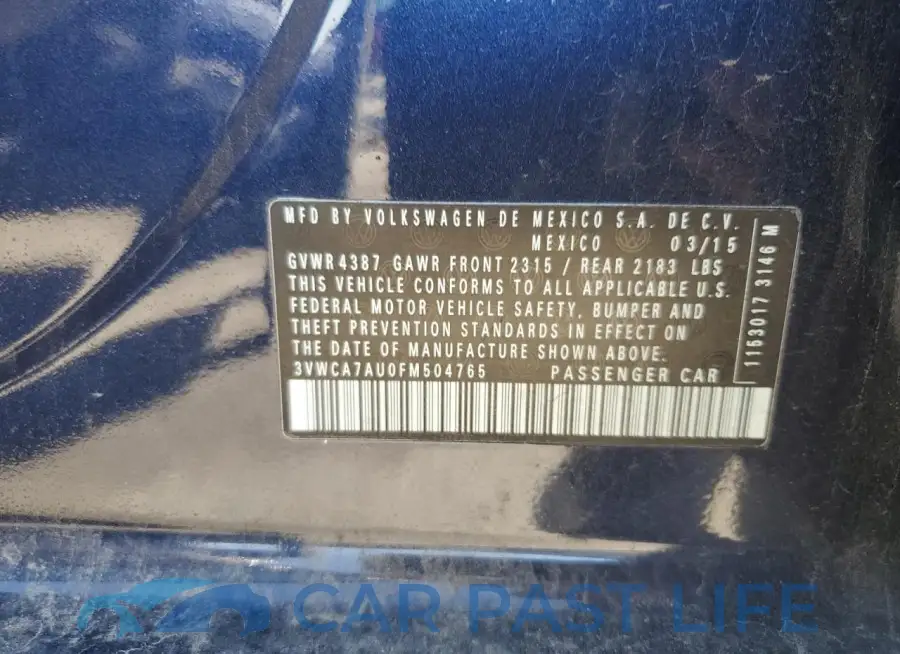 3VWCA7AU0FM504765# 14