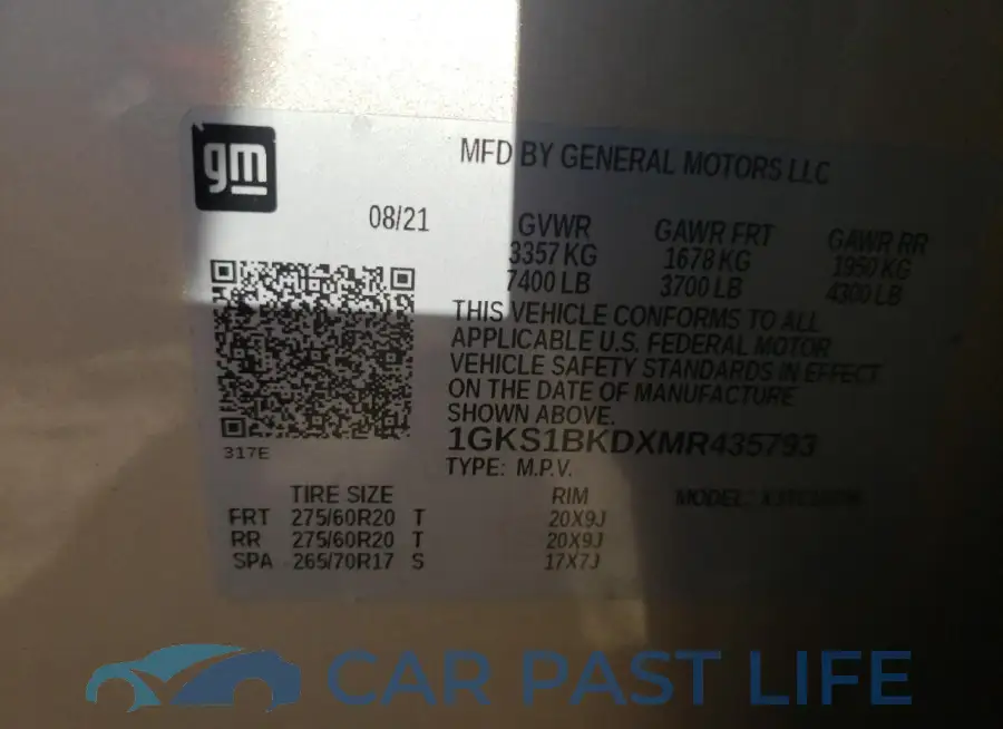 1GKS1BKDXMR435793# 13