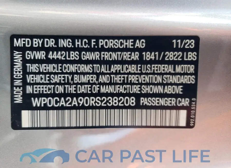 WP0CA2A90RS238208# 12