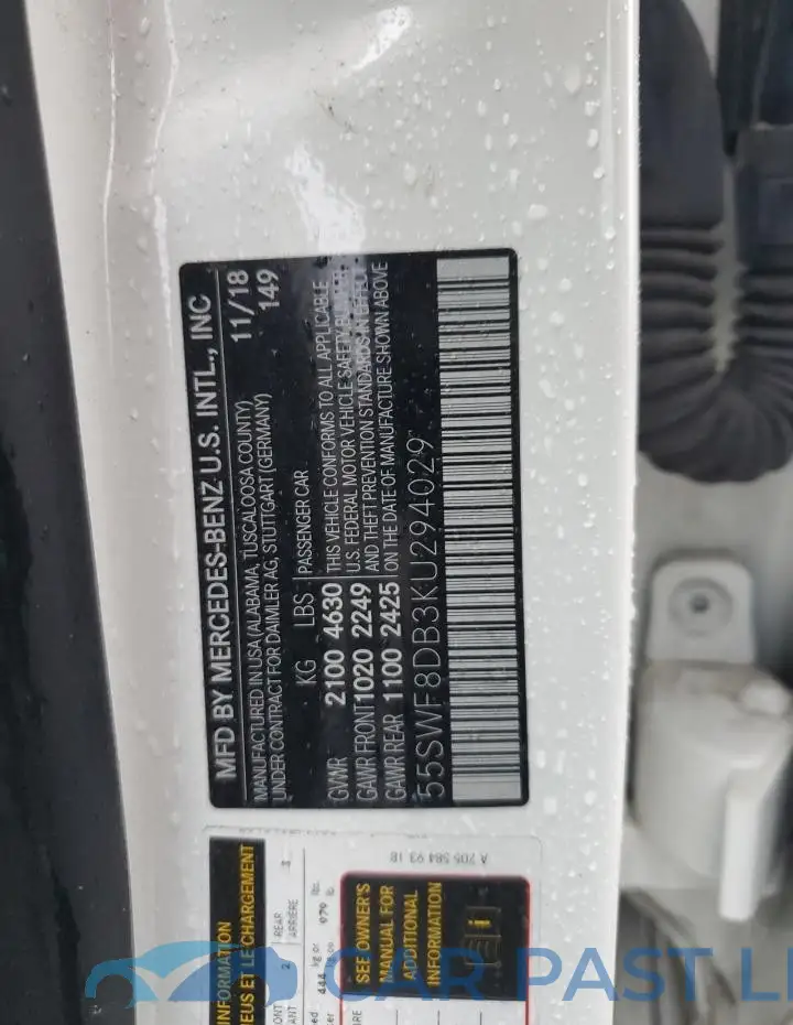 55SWF8DB3KU294029# 12