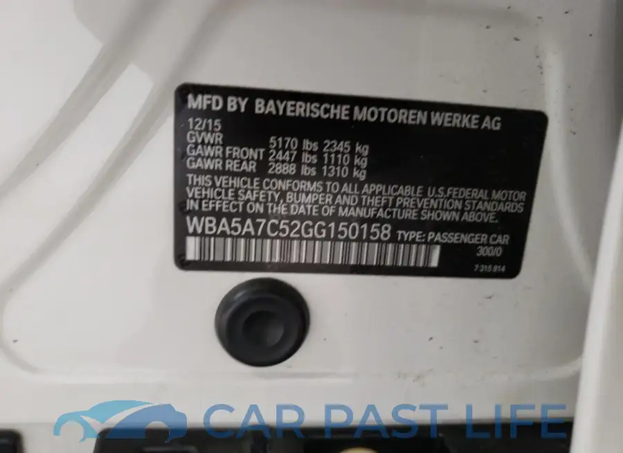 WBA5A7C52GG150158# 13