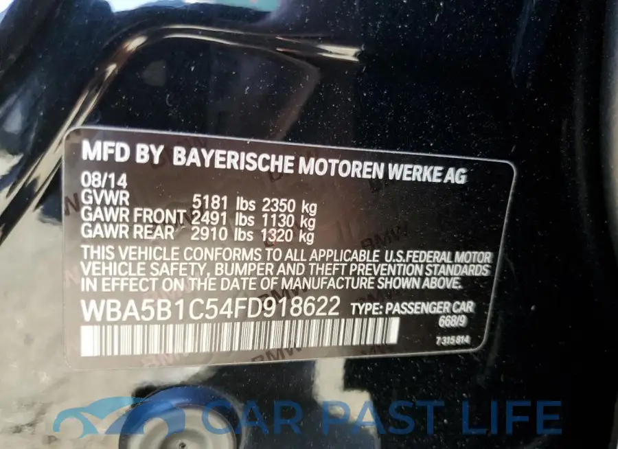 WBA5B1C54FD918622# 12