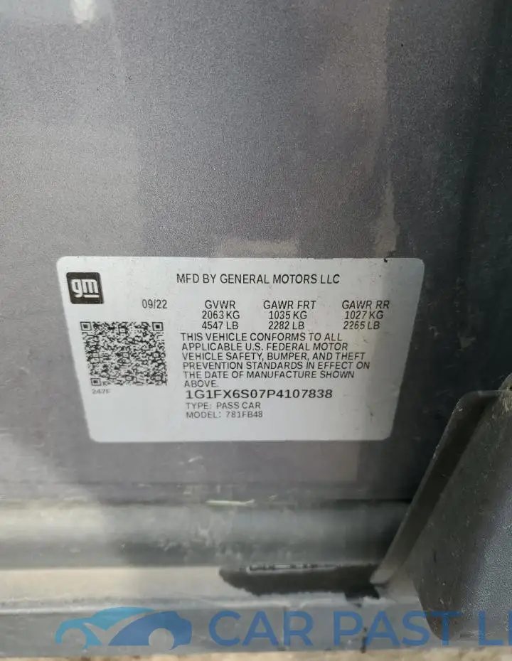 1G1FX6S07P4107838# 12