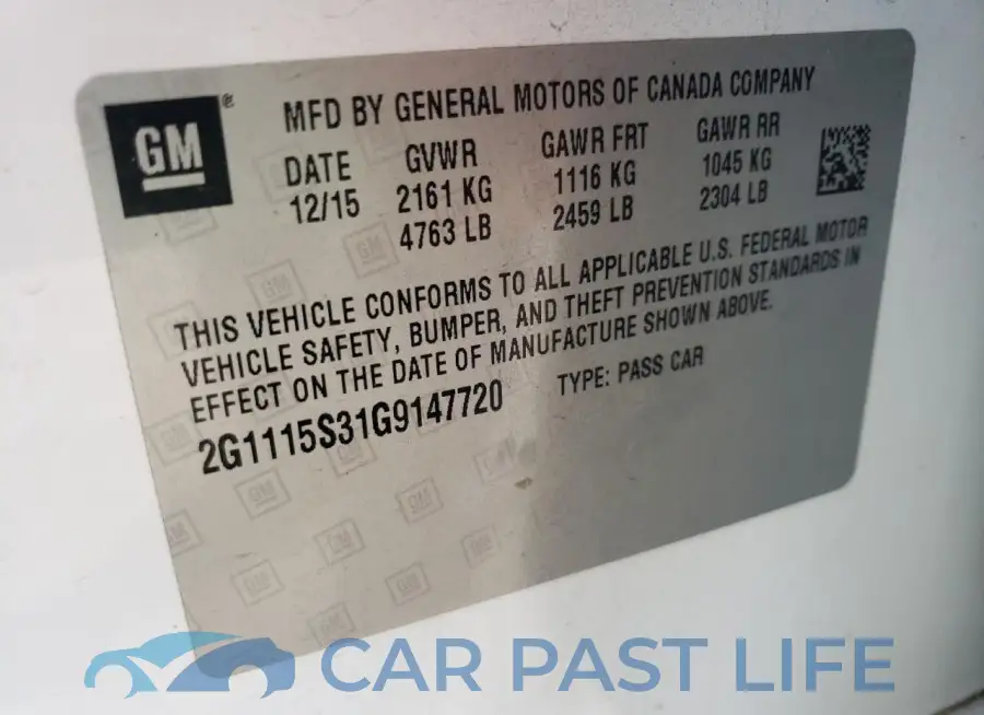 2G1115S31G9147720# 12