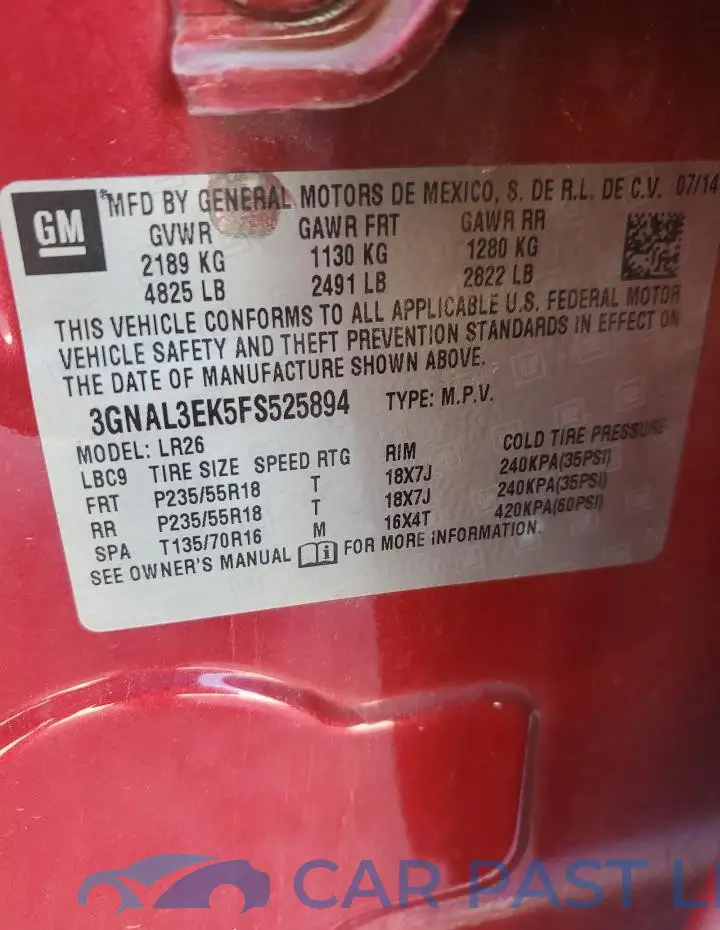 3GNAL3EK5FS525894# 13