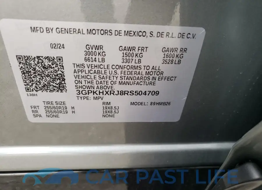 3GPKHXRJ8RS504709# 14