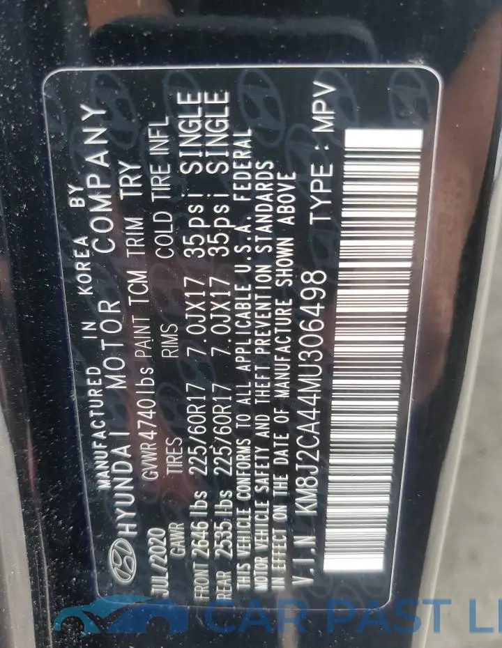 KM8J2CA44MU306498# 12