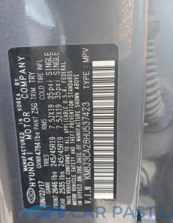 KM8J3CA28HU537423# 13