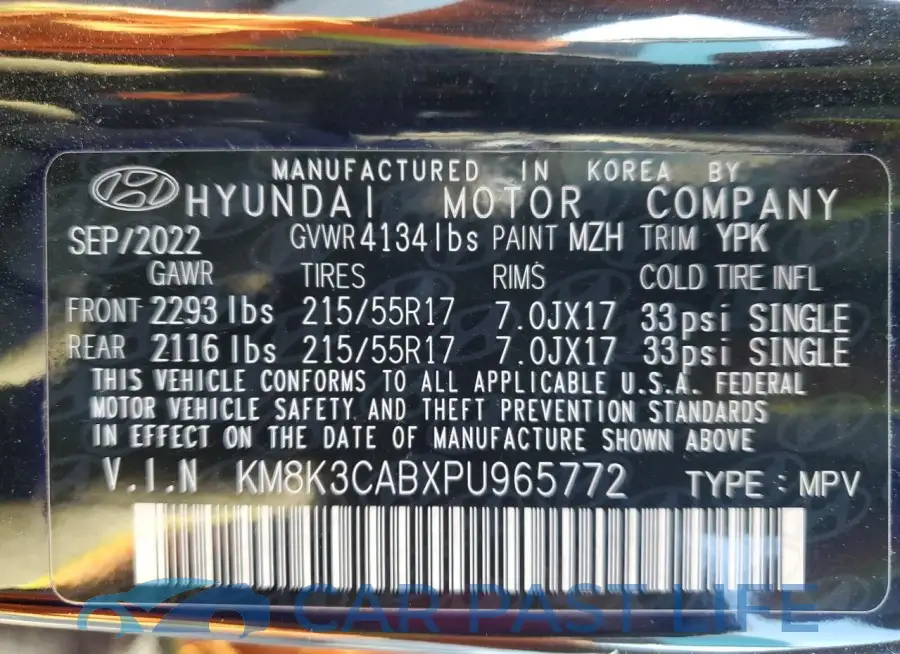 KM8K3CABXPU965772# 13