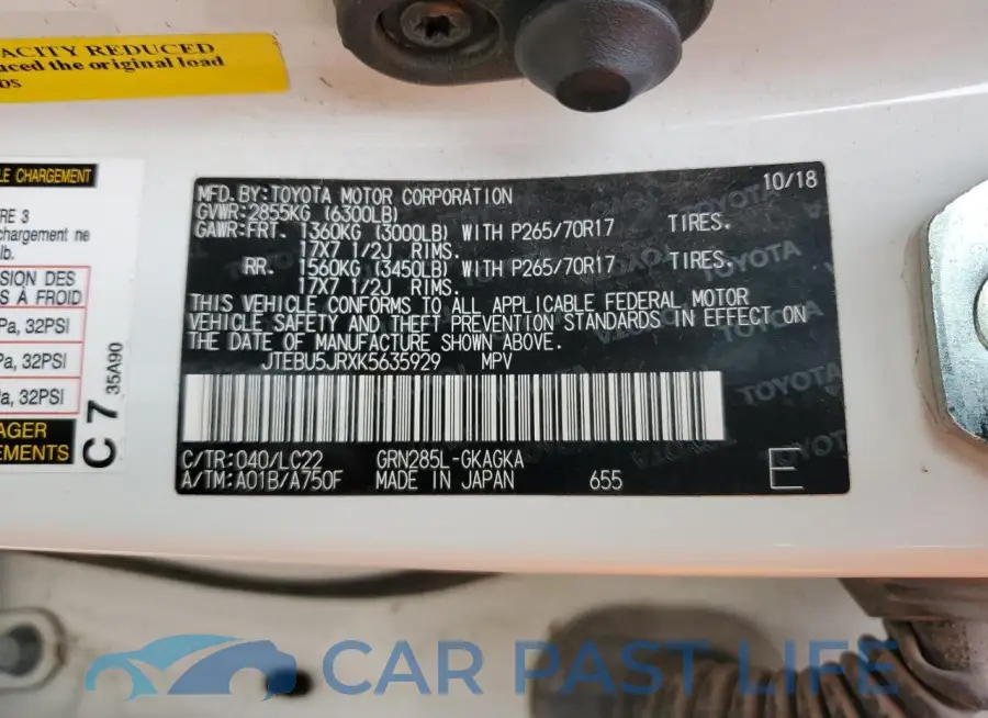 JTEBU5JRXK5635929# 13