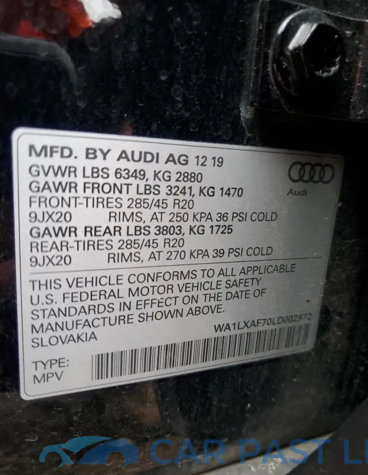 WA1LXAF70LD002972# 12