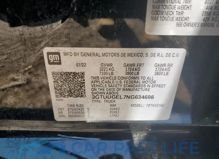 3GTUUGEL7NG634698# 12