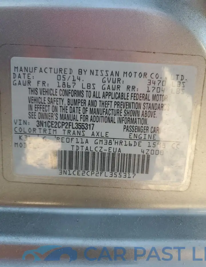 3N1CE2CP2FL355317# 12