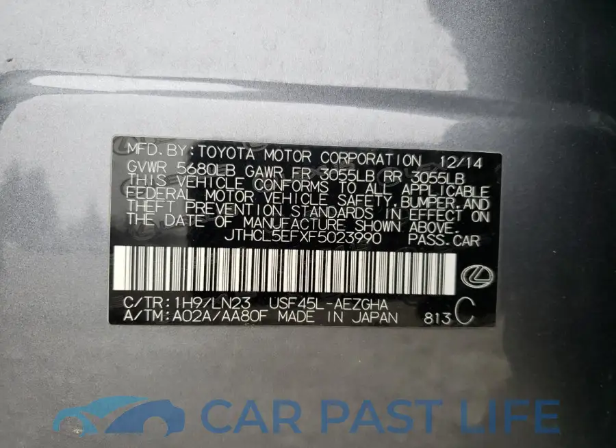 JTHCL5EFXF5023990# 12