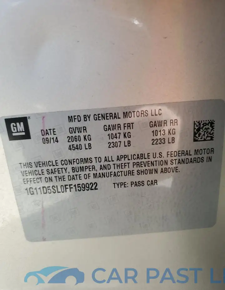 1G11D5SL0FF159922# 12