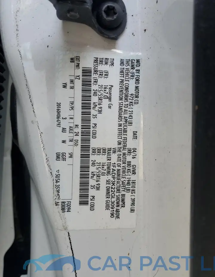 1FADP3K22GL309190# 12