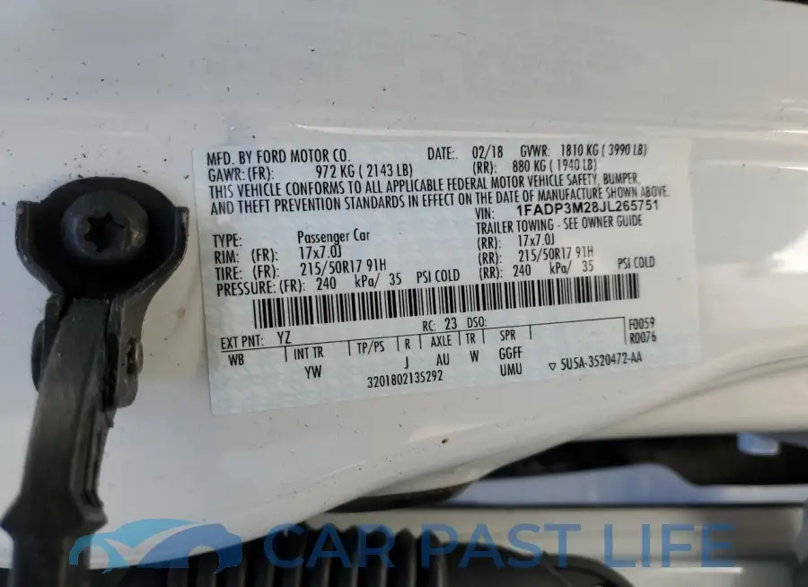 1FADP3M28JL265751# 12