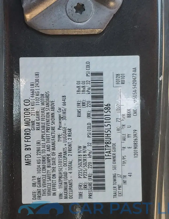 1FATP8UH5L5101586# 12