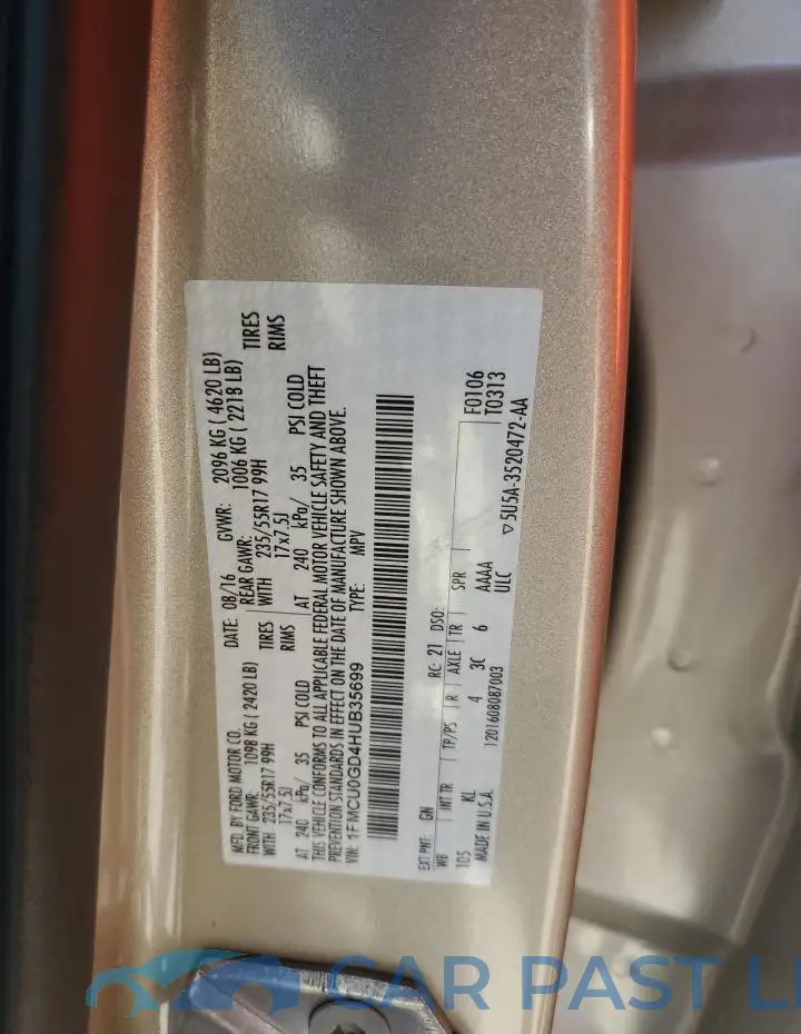 1FMCU0GD4HUB35699# 12