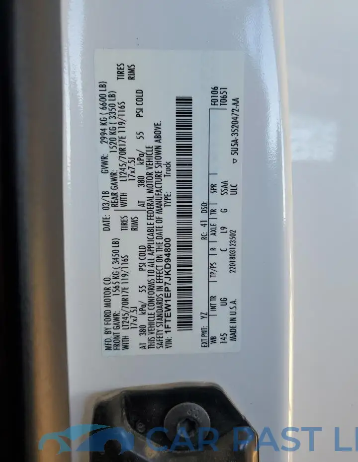 1FTEW1EP7JKD94800# 12