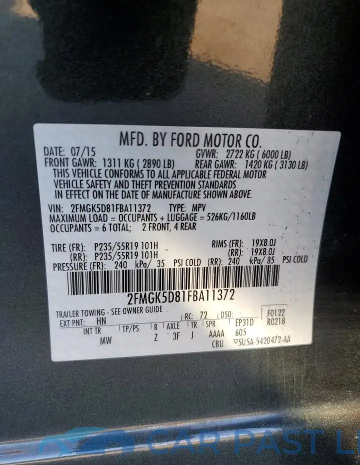 2FMGK5D81FBA11372# 13