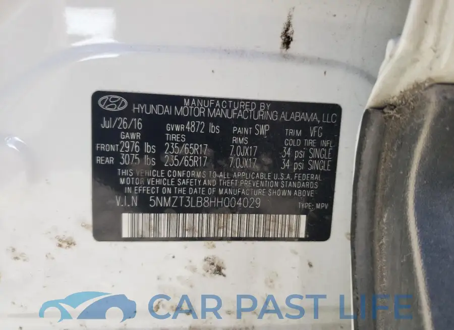 5NMZT3LB8HH004029# 13