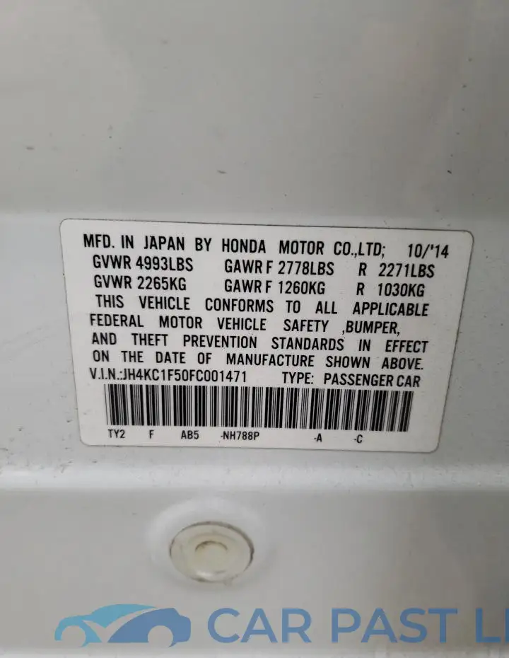 JH4KC1F50FC001471# 13