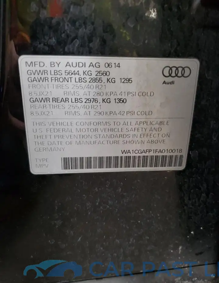 WA1CGAFP1FA010018# 13