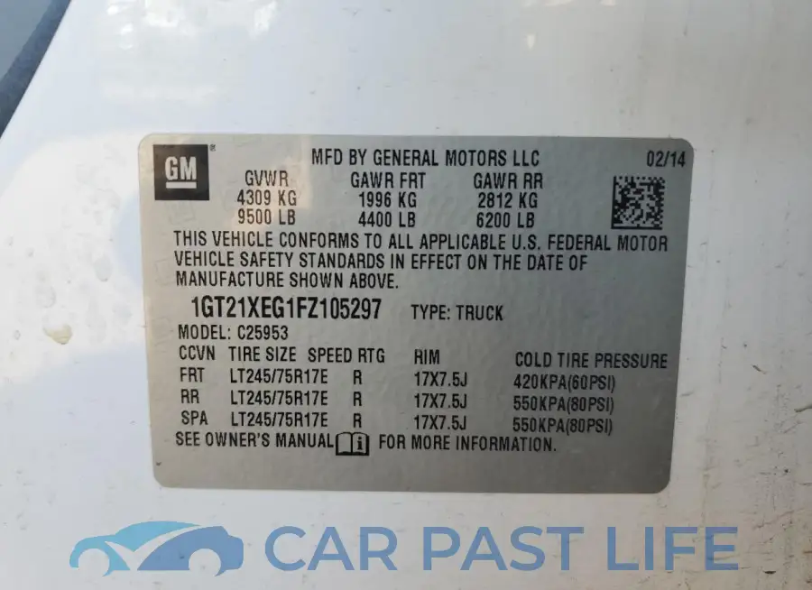 1GT21XEG1FZ105297# 12