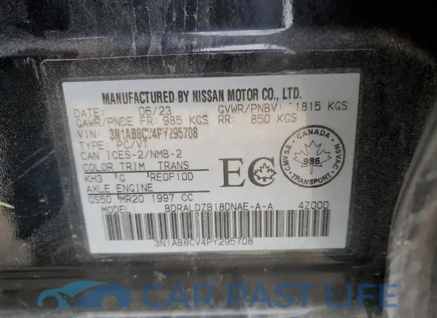 3N1AB8CV4PY295708# 12