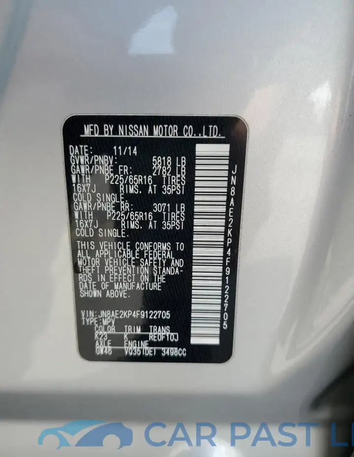 JN8AE2KP4F9122705# 13