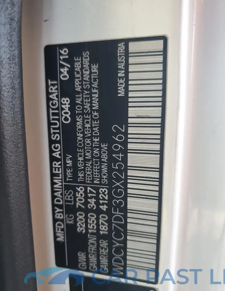 WDCYC7DF3GX254962# 13