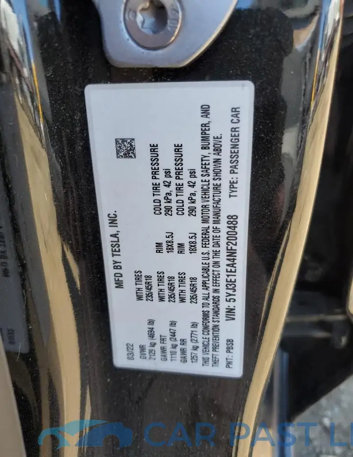 5YJ3E1EA4NF200488# 12