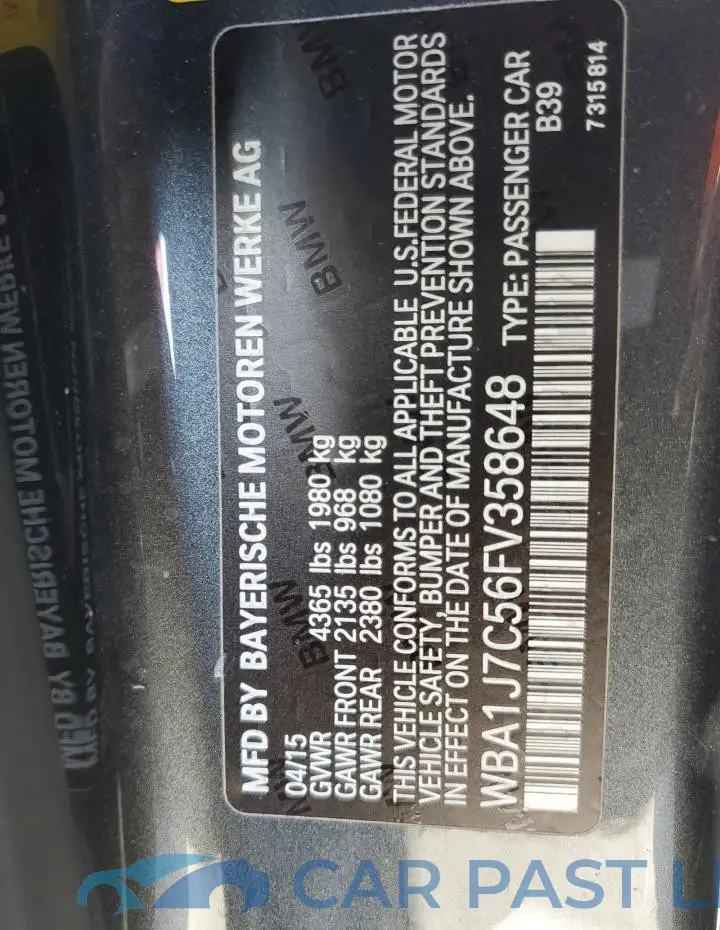 WBA1J7C56FV358648# 12