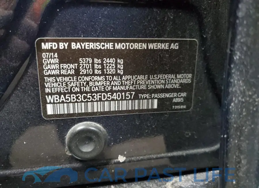 WBA5B3C53FD540157# 12