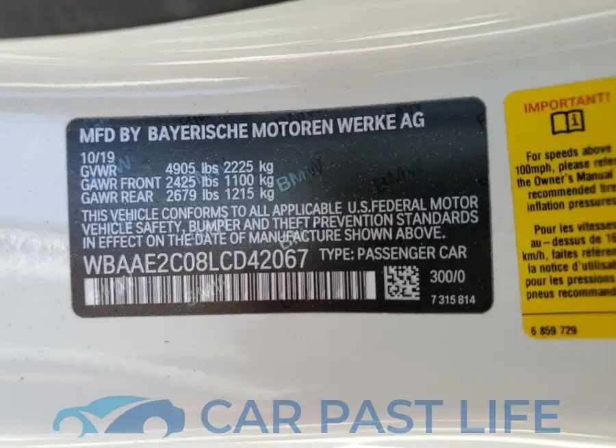 WBAAE2C08LCD42067# 12