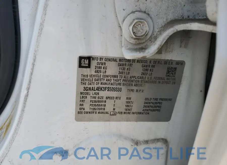 3GNAL4EK3FS509330# 13