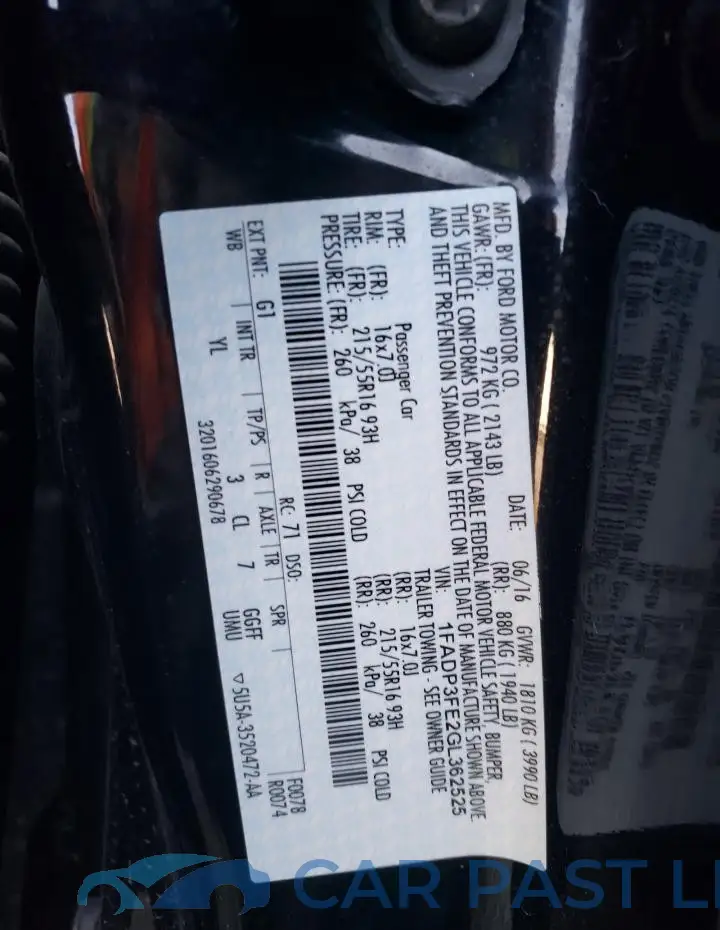 1FADP3FE2GL362525# 13