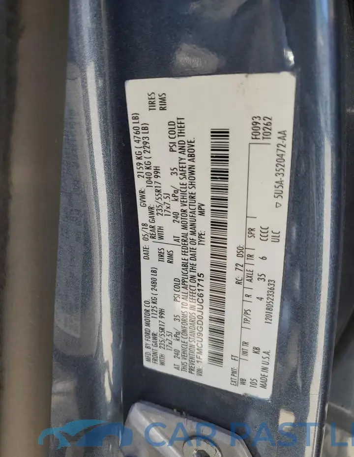 1FMCU9GD0JUC61715# 12