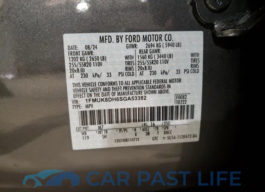 1FMUK8DH6SGA53382# 13