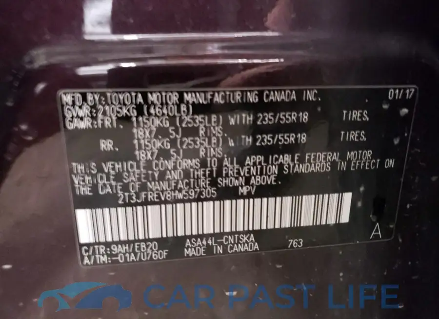 2T3JFREV8HW597305# 13