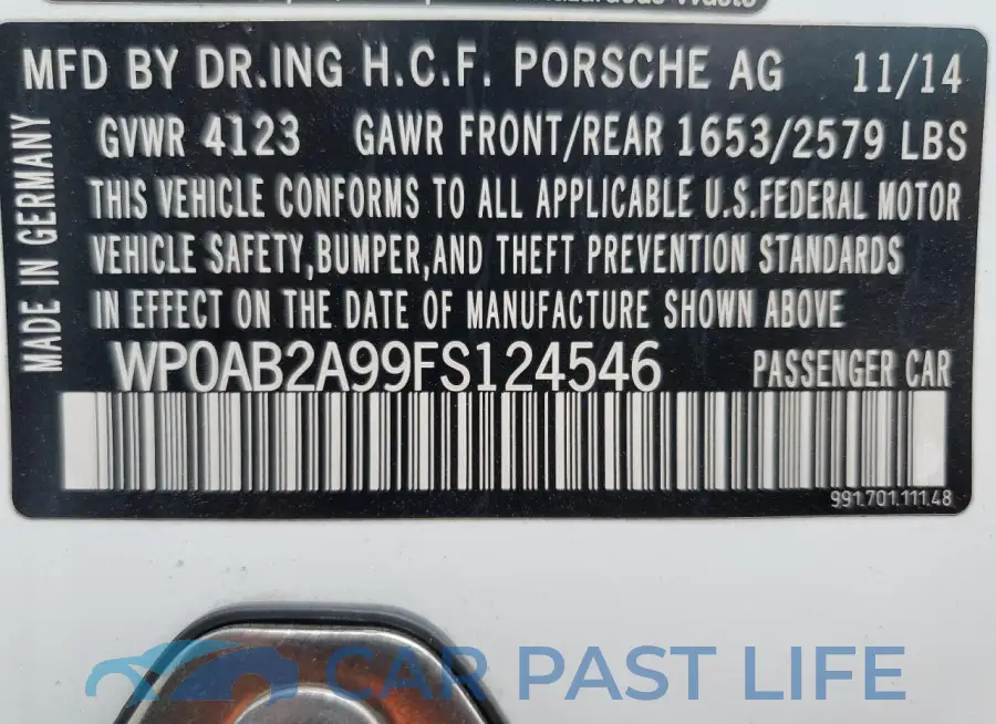 WP0AB2A99FS124546# 12