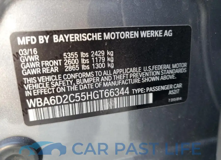 WBA6D2C55HGT66344# 12