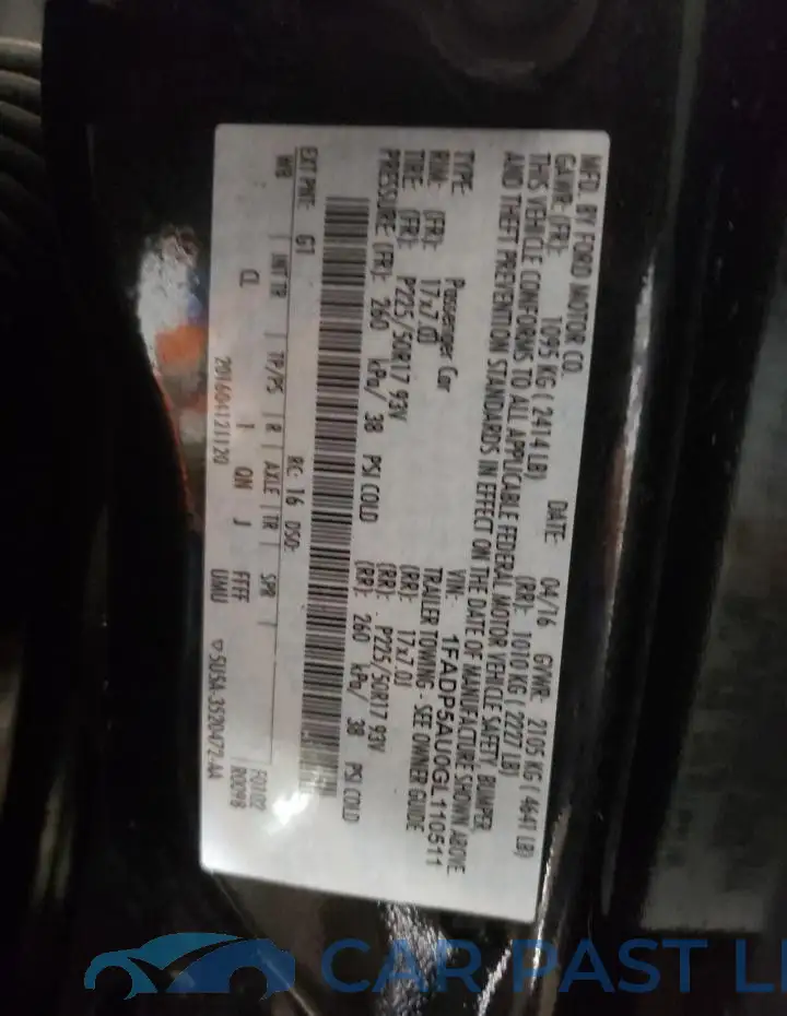 1FADP5AU0GL110511# 12
