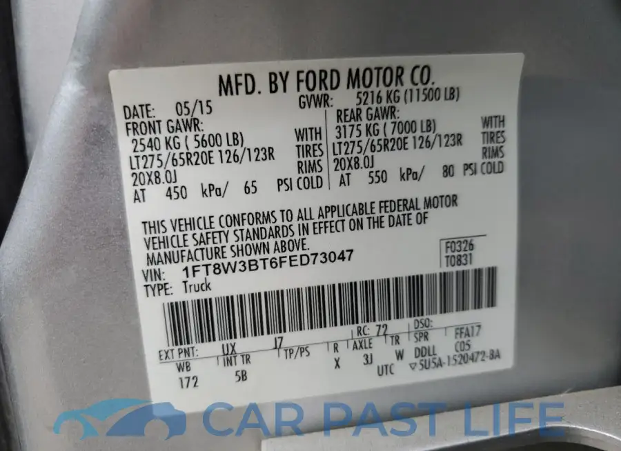 1FT8W3BT6FED73047# 12