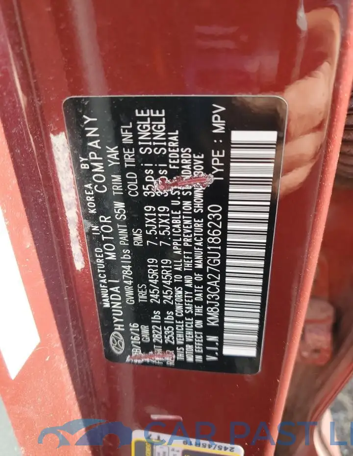 KM8J3CA27GU186230# 13