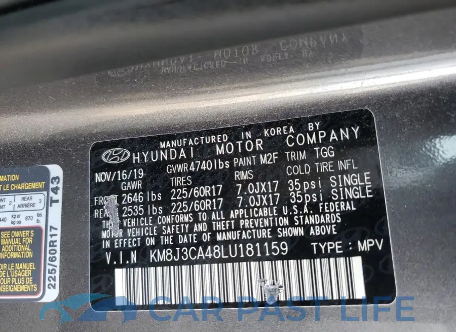 KM8J3CA48LU181159# 13