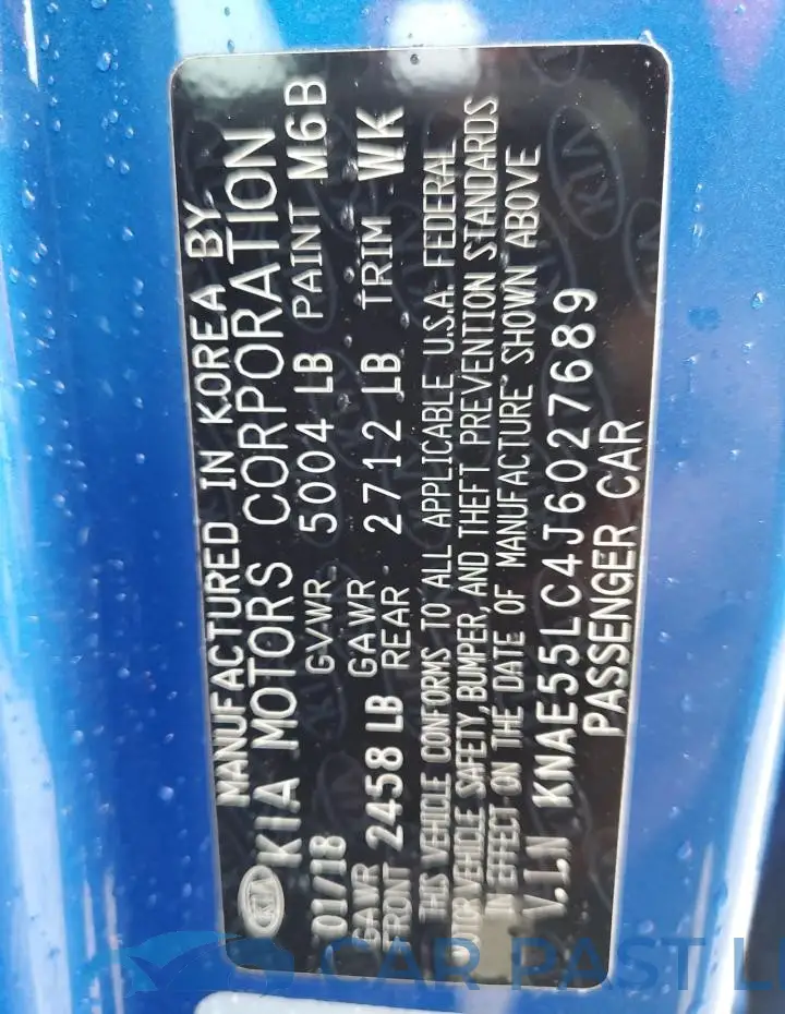KNAE55LC4J6027689# 12