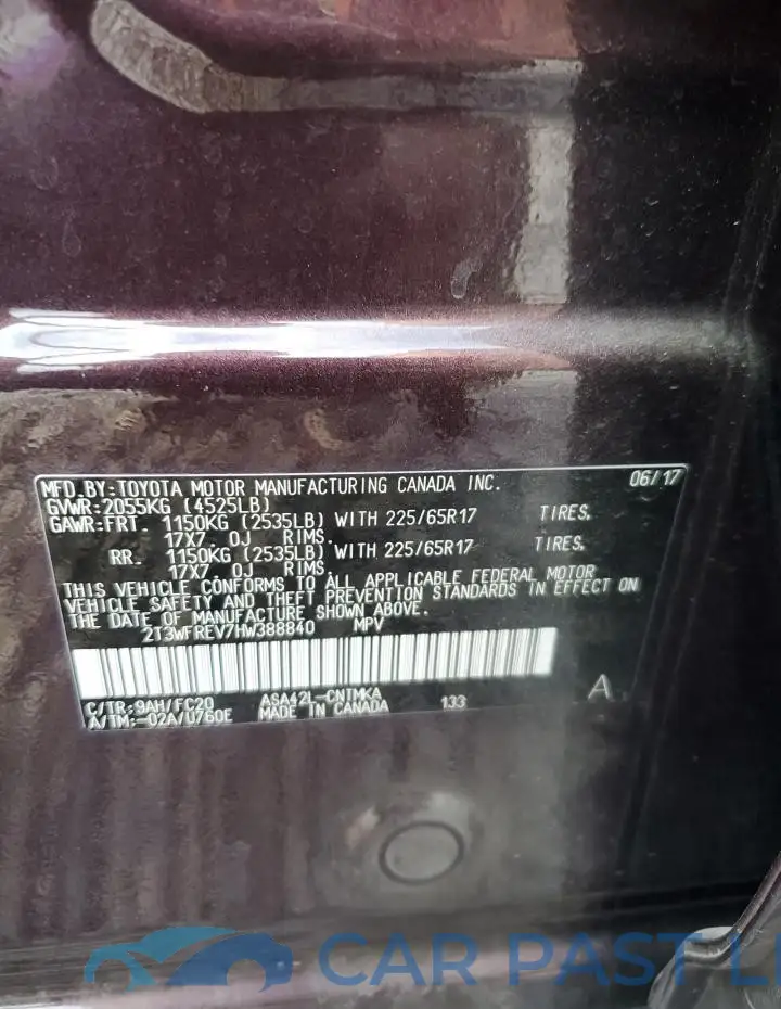 2T3WFREV7HW388840# 13