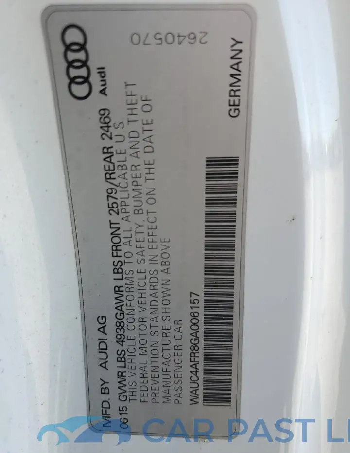 WAUC4AFR8GA006157# 12